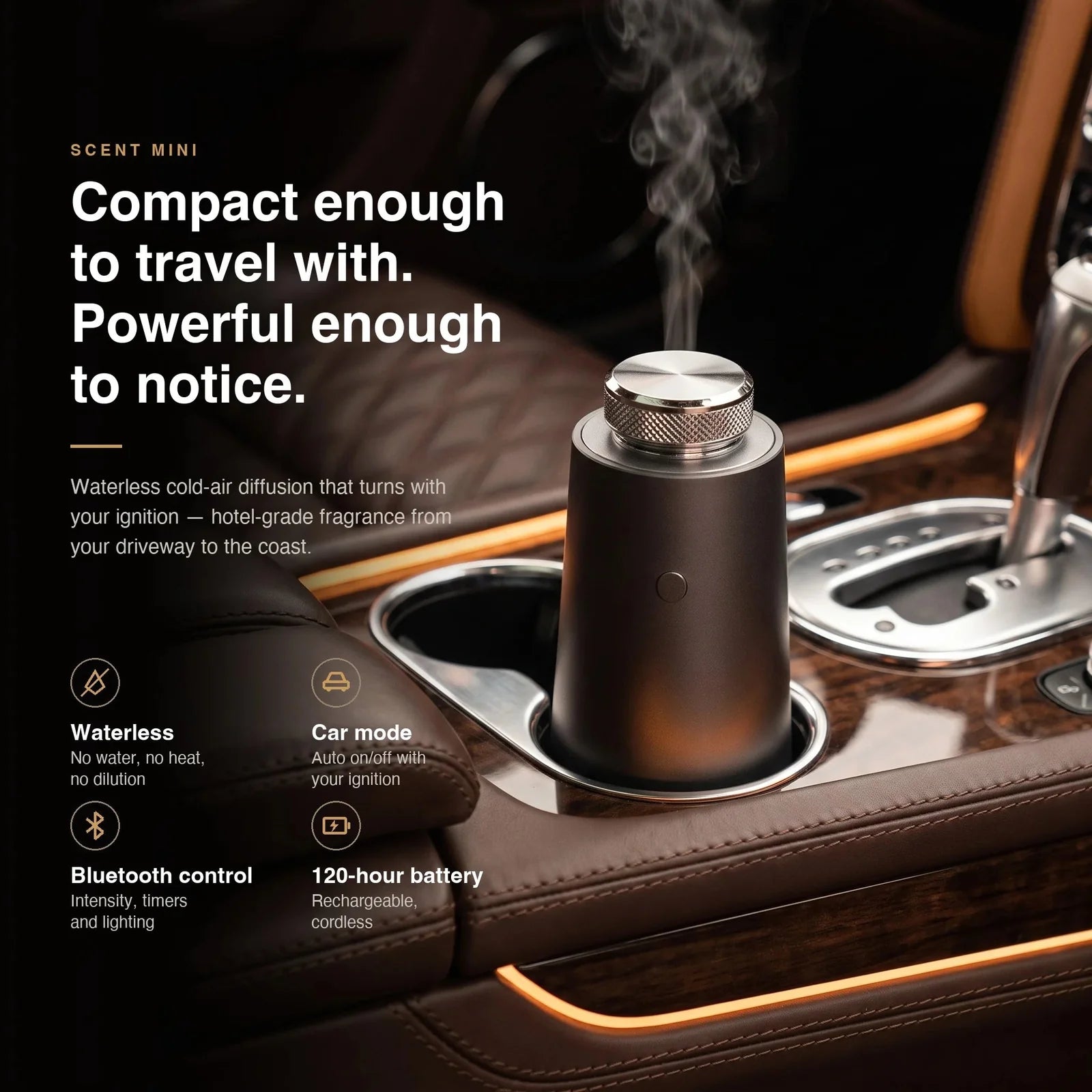 Scent Mini 2 Diffuser in Light-Year Silver — cold air scent diffuser | Ascent Collection