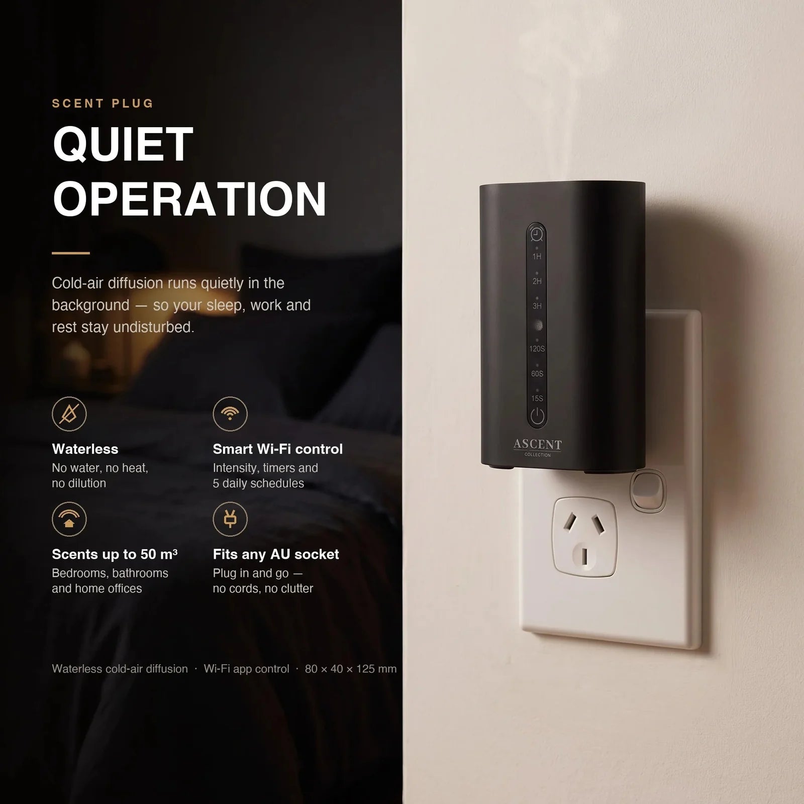 Scent Plug Diffuser in Black — waterless cold air scent diffuser | Ascent Collection